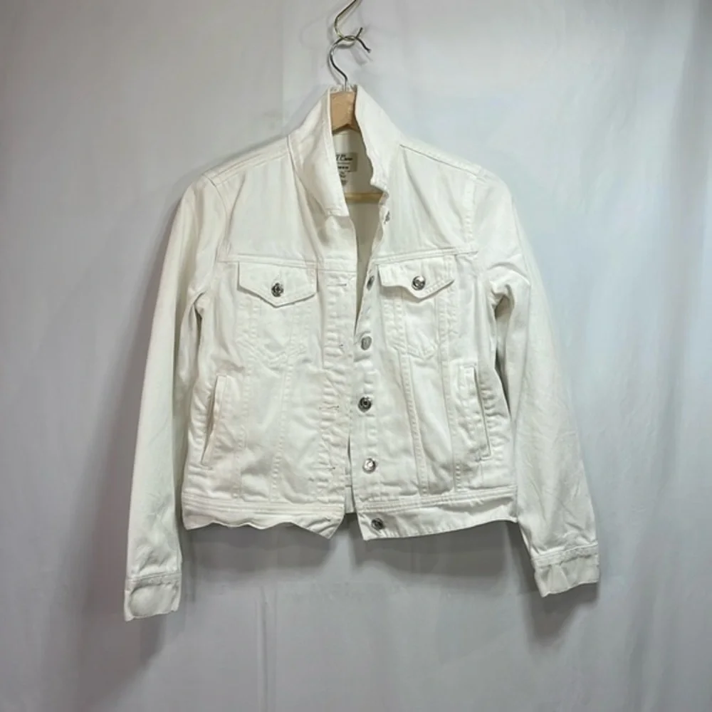 🦜 J.Crew, white denim, jean jacket